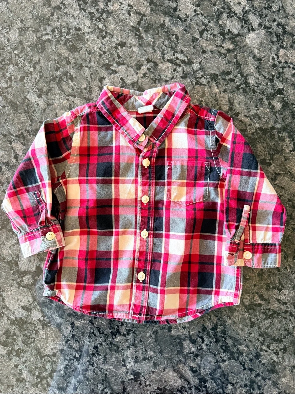 3/$15 Baby GAP Plaid Button-Up Shirt 12-18M Long Sleeve Shirt Holiday Outfit